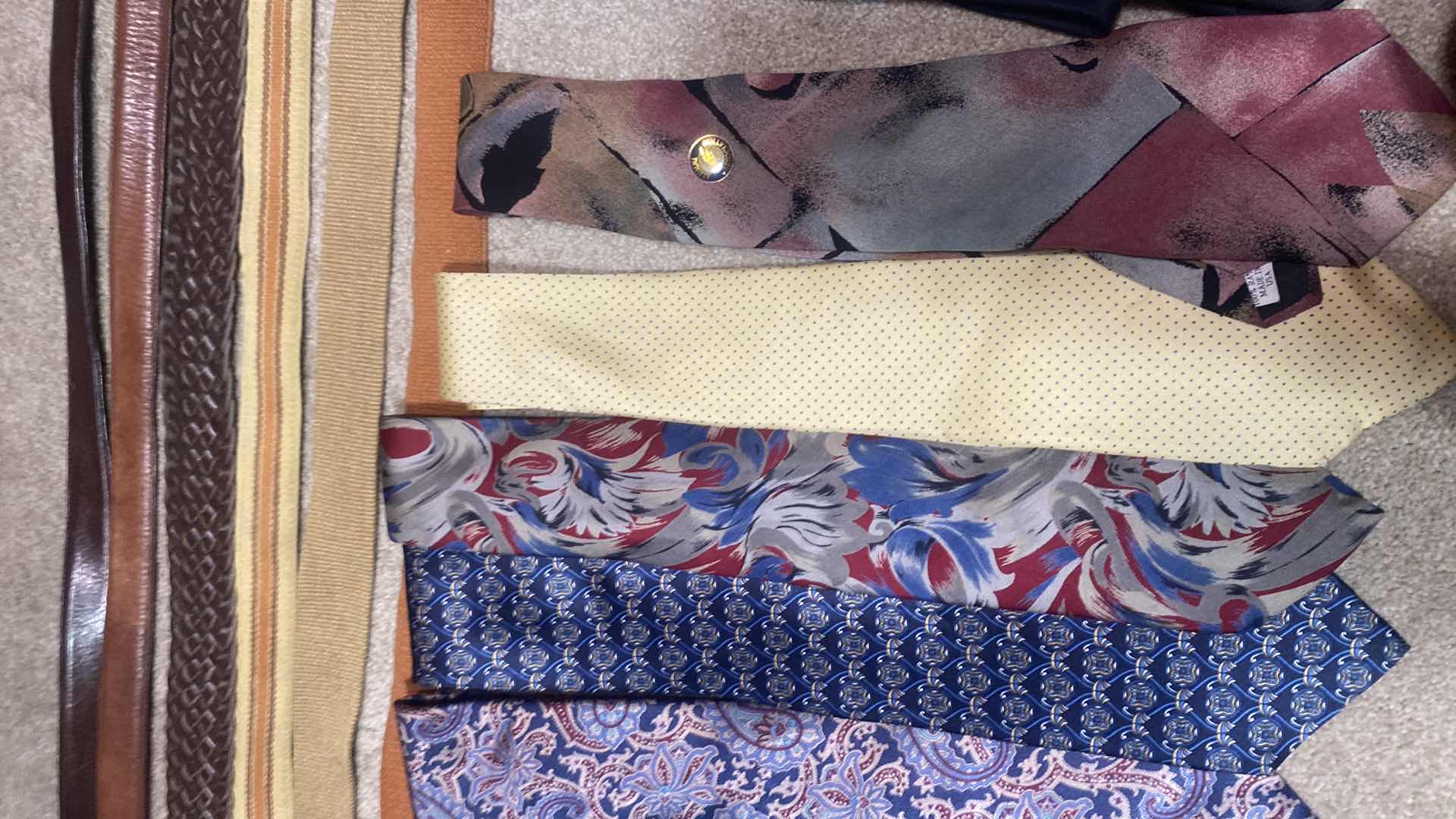 Photo 1 of MEN’S TIES AND BELTS APPROXIMATE SIZE 36 TO 38