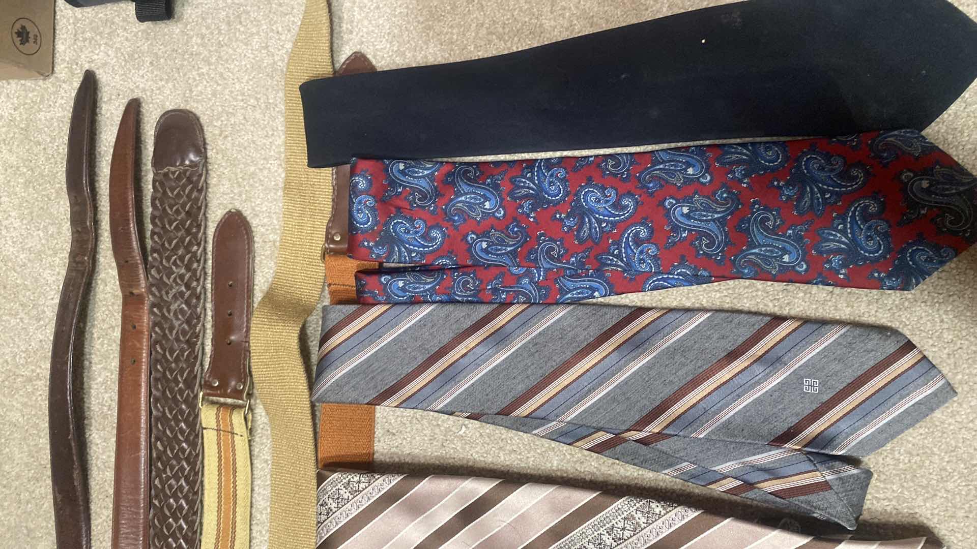 Photo 1 of MEN’S TIES AND BELTS APPROXIMATE SIZE 36 TO 38