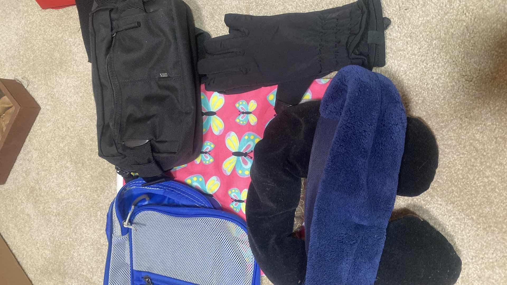 Photo 1 of TRAVEL ACCESSORIES-BLANKETS COMPRESSION BAGS, EYE MASK & BELT BAG