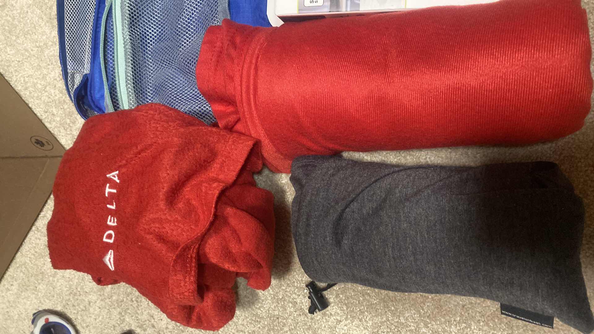 Photo 1 of TRAVEL ACCESSORIES-BLANKETS COMPRESSION BAGS, EYE MASK & BELT BAG