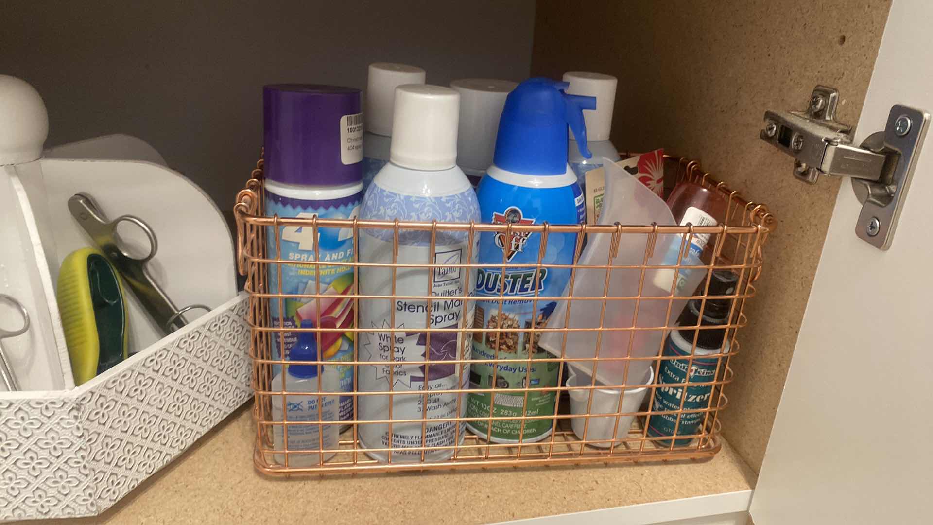 Photo 1 of CONTENTS OF CABINET TWO SHELVES WITH THREAD AND CRAFTING SUPPLIES