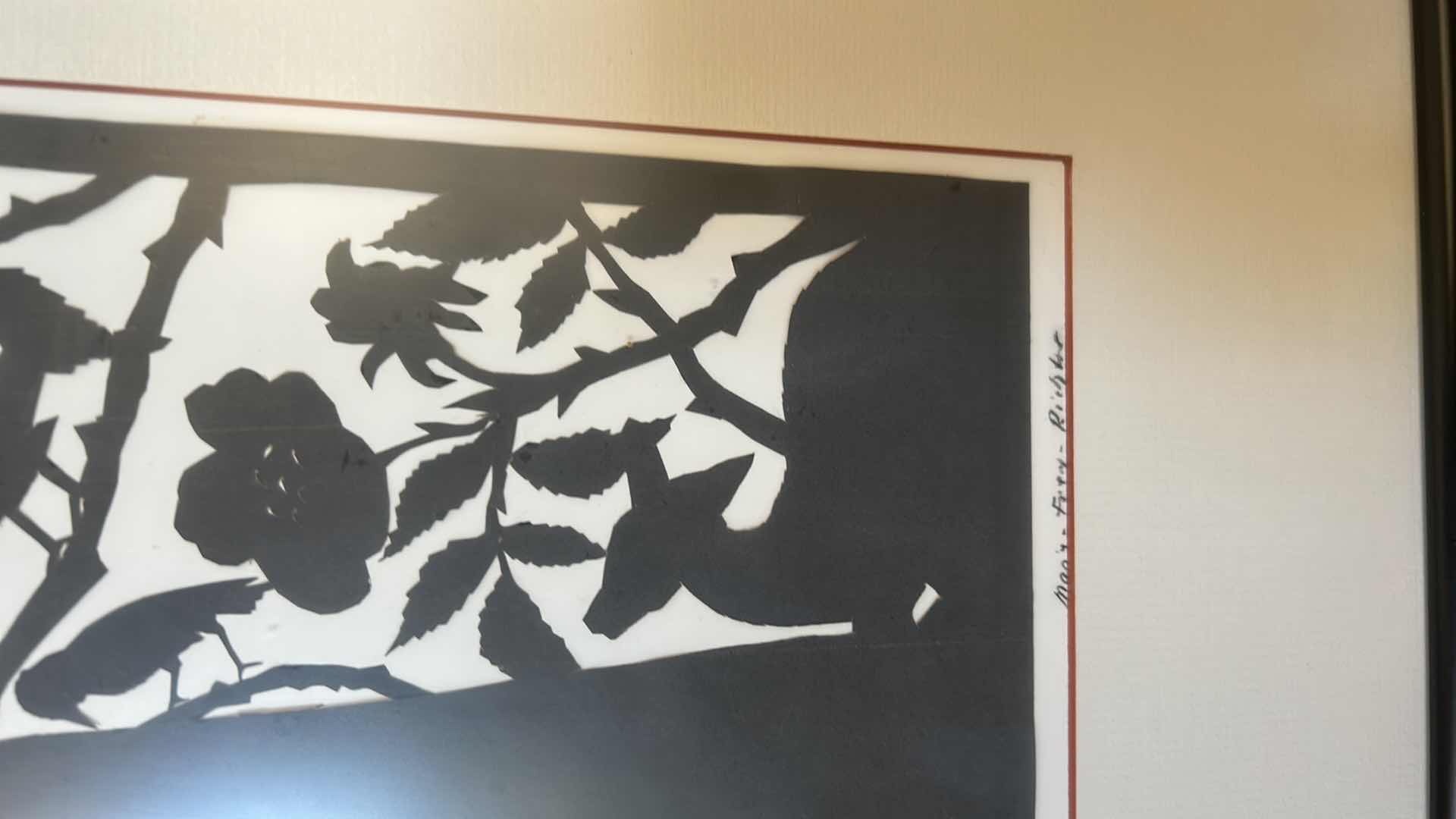 Photo 1 of BLACK FRAMED PAPERCUT SILHOUETTE ART 22" X 27"