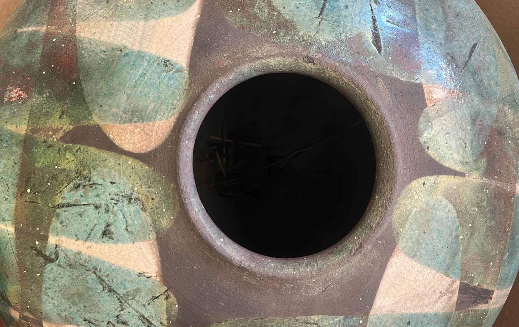 Photo 1 of STUDIO POTTERY RAKU FIRING POTTERY 19" WIDE