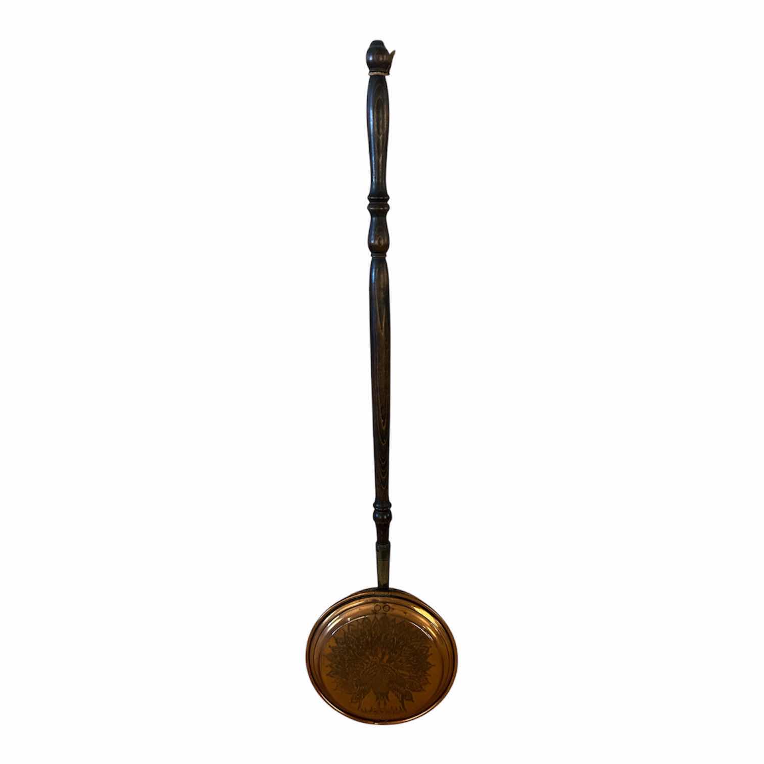 Photo 1 of ANTIQUE FRENCH BED WARMER W LONG HANDLE AND COPPER PAN