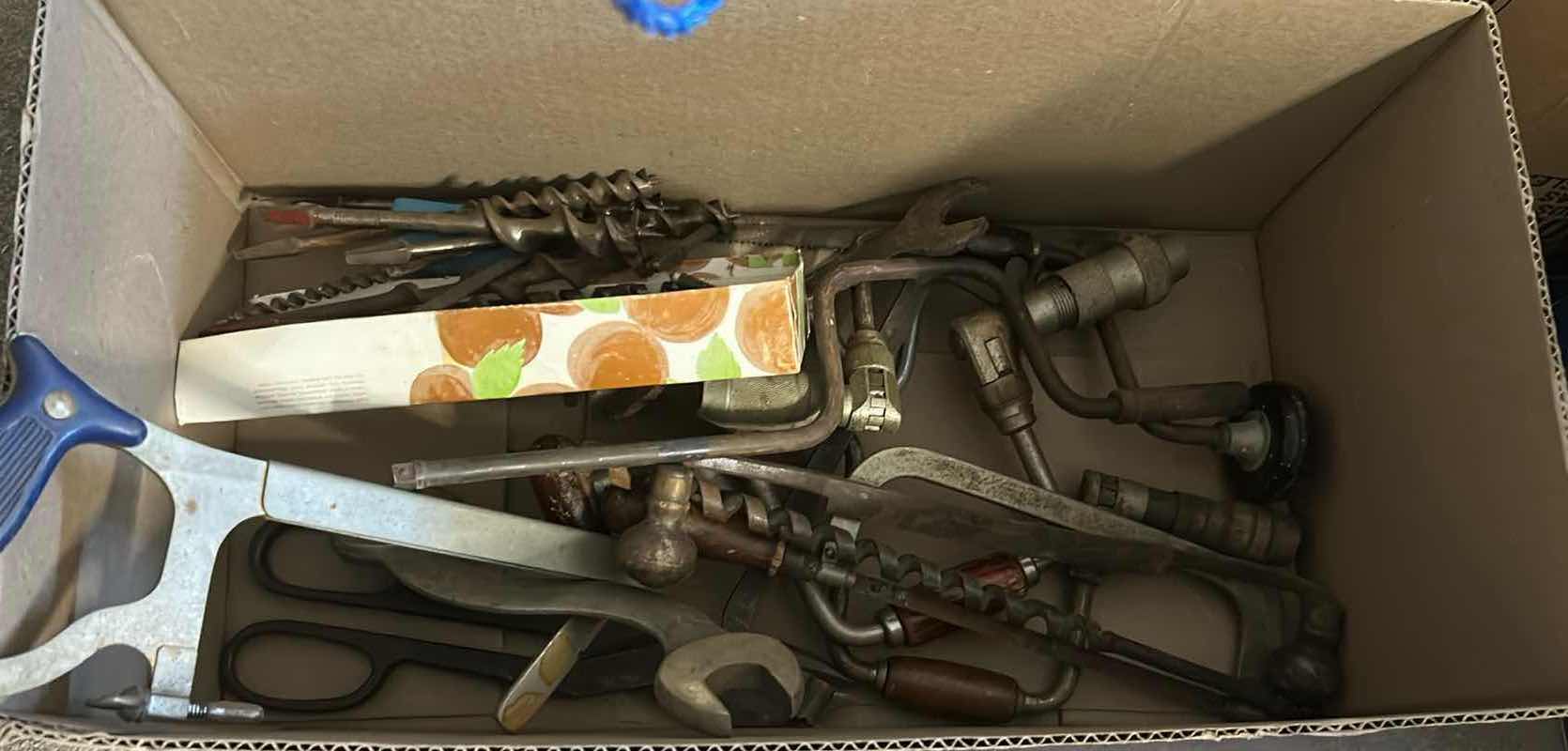 Photo 1 of CONTENTS OF BOX VINTAGE ASSORTMENT OF TOOLS