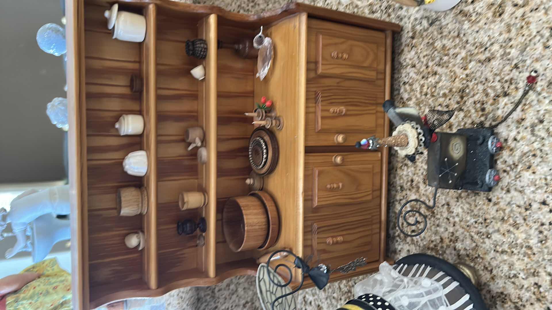 Photo 1 of SCALE MINIATURE CUPBOARD& HANDMADE FOLK ART DOLL