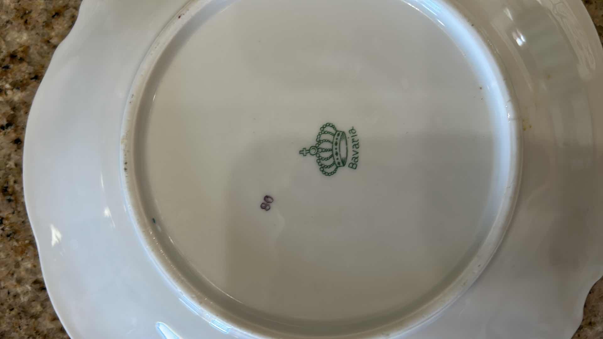 Photo 1 of 6-VINTAGE PORCELAIN SCHUMANN BAVARIA CHINA DESSERT PLATES $60