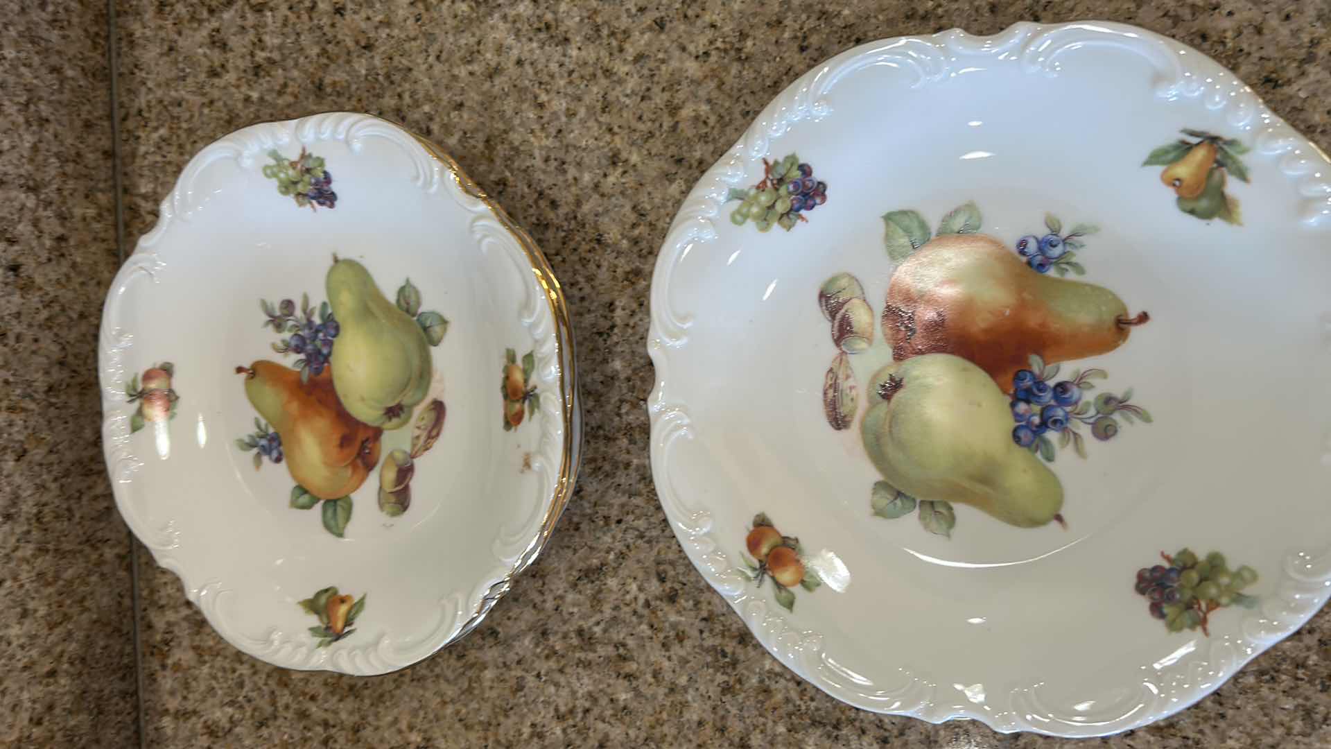 Photo 1 of 6-VINTAGE PORCELAIN SCHUMANN BAVARIA CHINA DESSERT PLATES $60