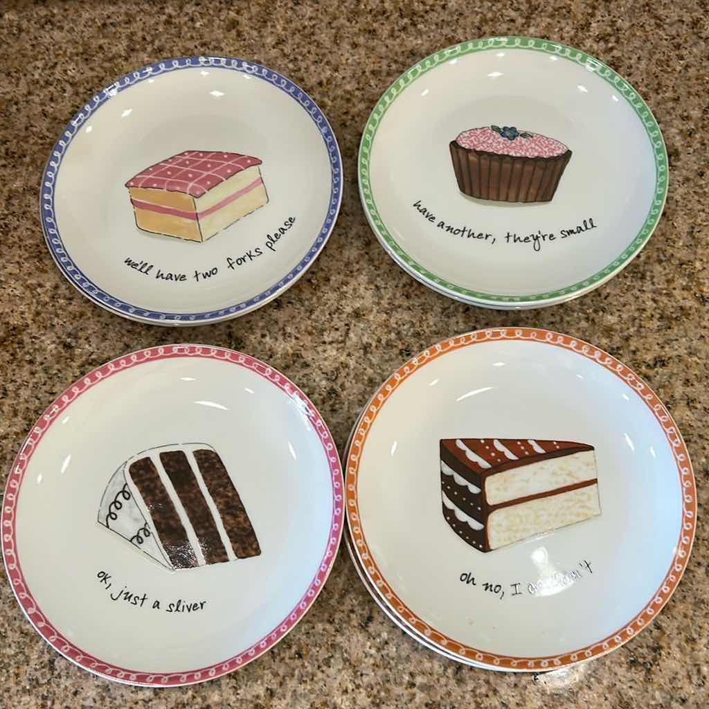 Photo 1 of 8- BOSTON WAREHOUSE "DESSERT EXCUSES" PLATES