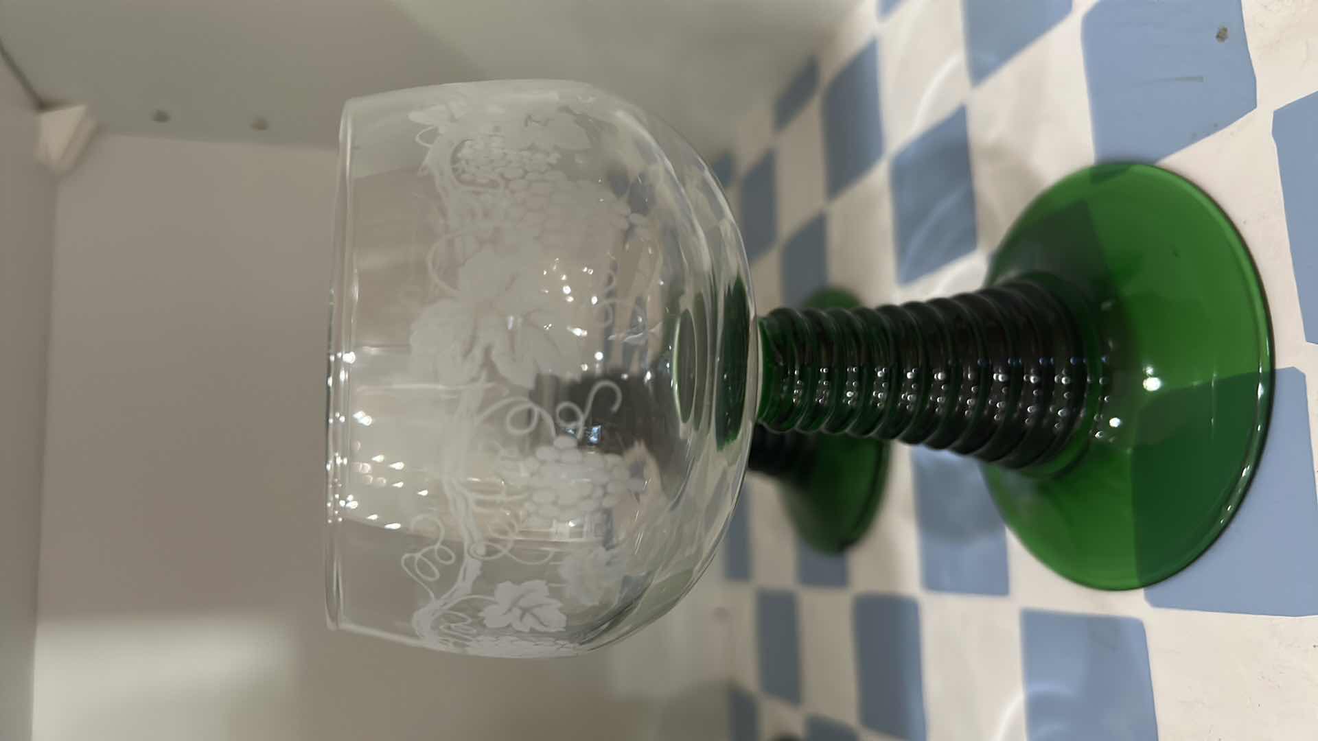 Photo 1 of VINTAGE LUMINARC ROEMER 2 WINE 6 CORDIAL GLASSES