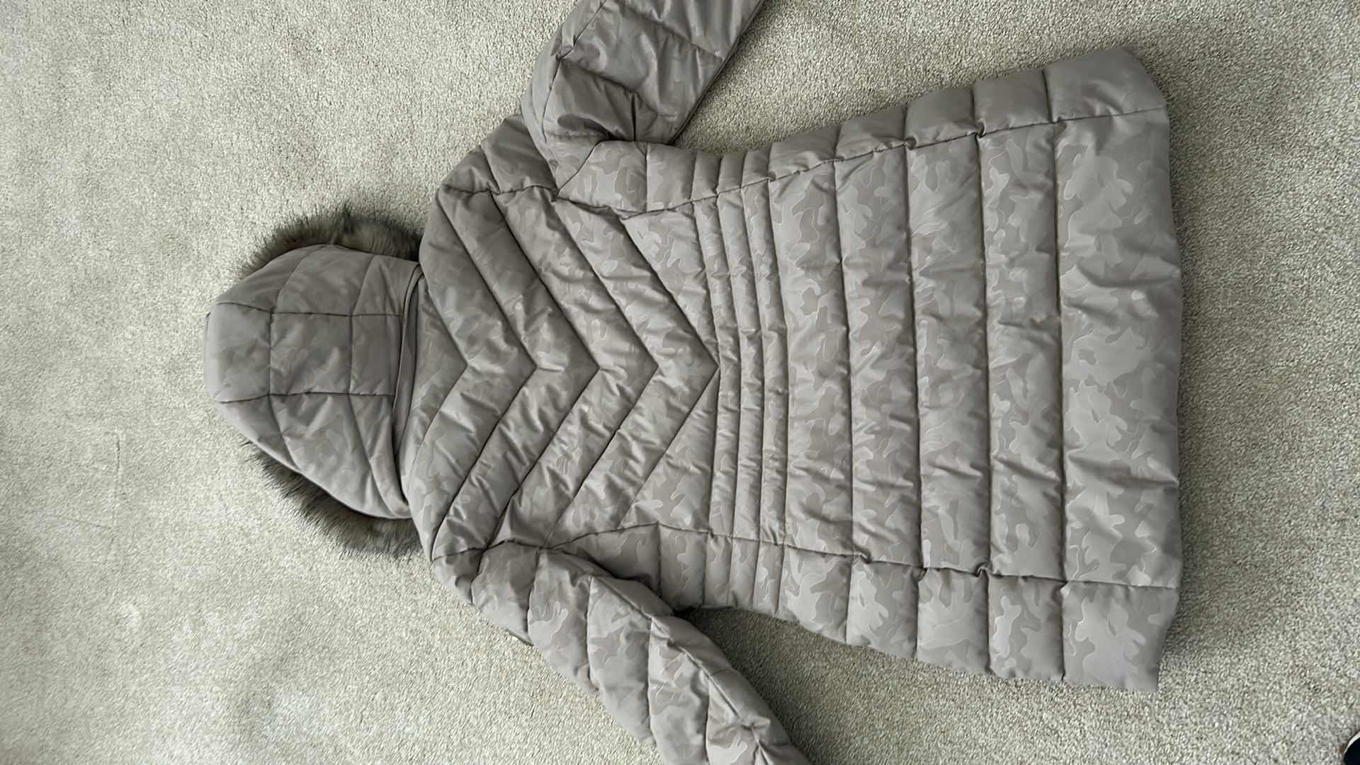 View 3 of MICHAEL KORS FAUX FUR TRIMMED PUFFER JACKET SIZE L
