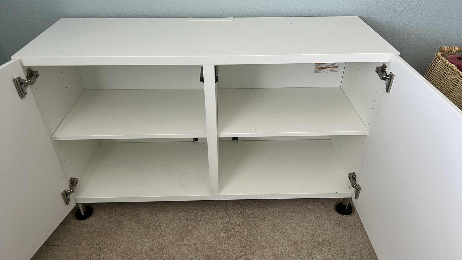 View 2 of WHITE STORAGE CABINET 48" X 17" H 29"