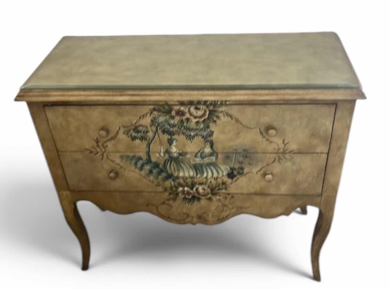 Photo 1 of AA IMPORTING HAND-PAINTED FRENCH LOUIS XV STYLE ACCENT PASTORAL SCENE CHEST COMMODE 38 1/2“ x 16“ x H32“