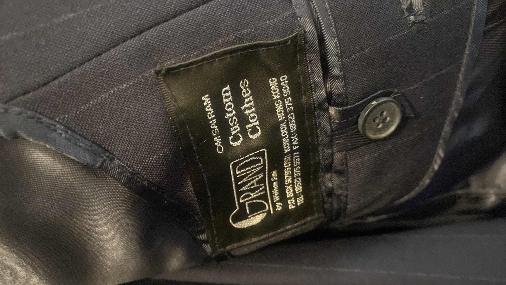 Photo 1 of MENS GRAND CUSTOM SUIT 100%WOOL MADE IN HONG KONG EST SIZE JACKET 40/42 PANTS 33/34