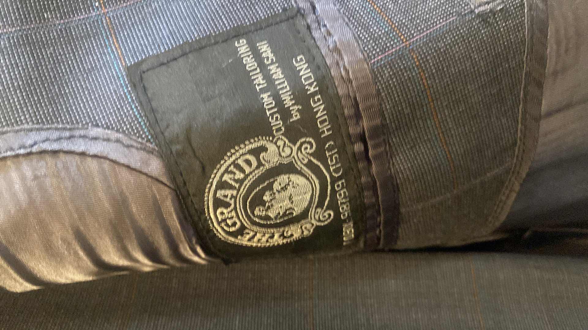 Photo 1 of MENS GRAND CUSTOM SUIT 100%WOOL MADE IN HONG KONG EST SIZE JACKET 40/42 PANTS 33/34