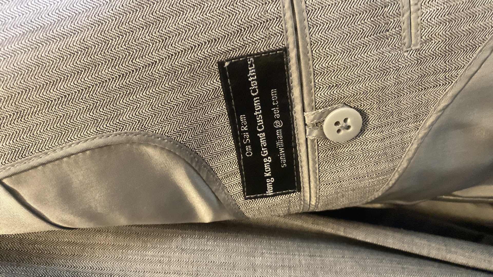 Photo 1 of MENS OM SAI RAM CUSTOM SUIT 100%WOOL MADE IN HONG KONG EST SIZE JACKET 40/42 PANTS 33/34