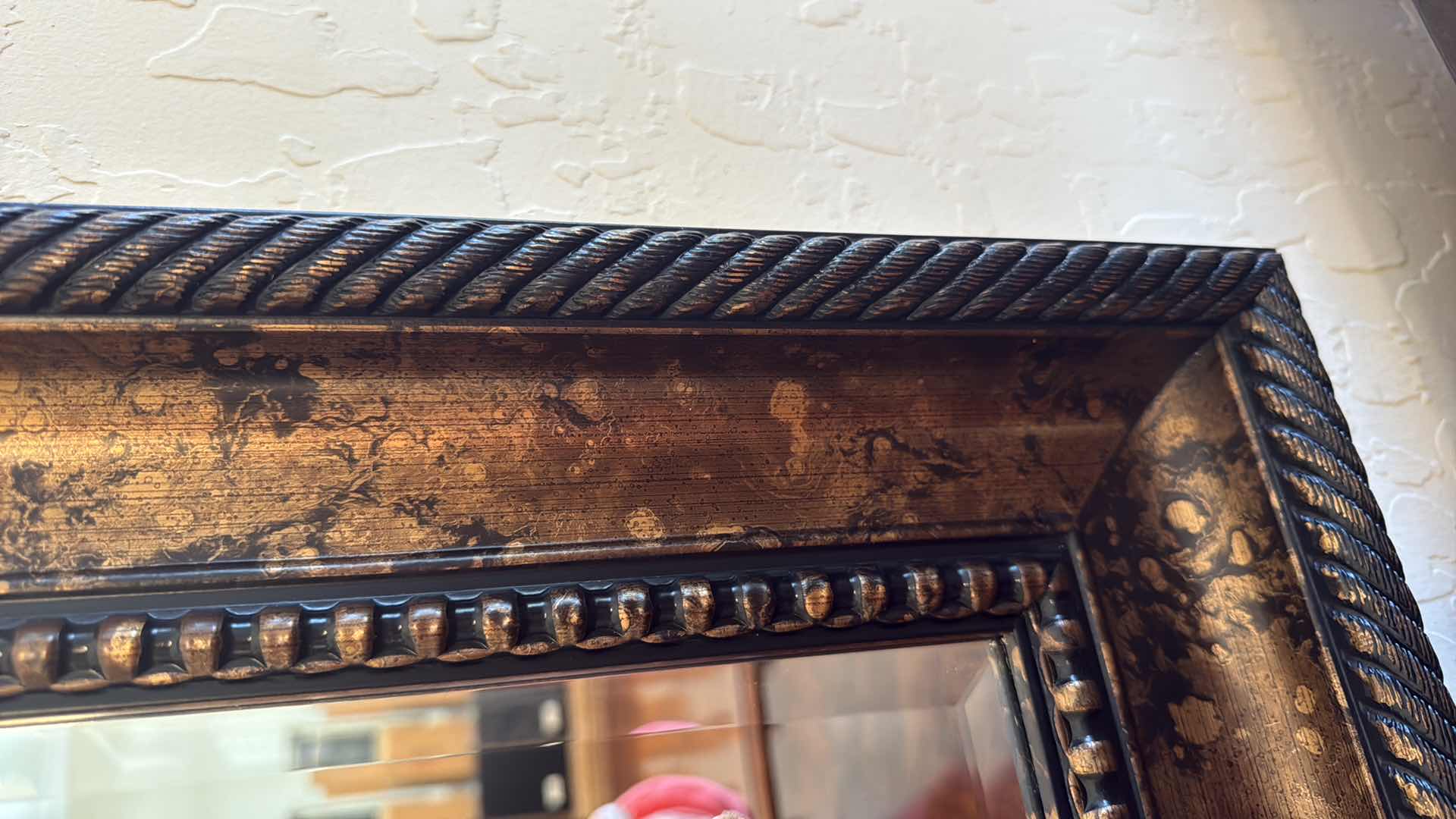 Photo 1 of GOLD COPPER ORNATE FRAMED WALL MIRROR 43” x 54”