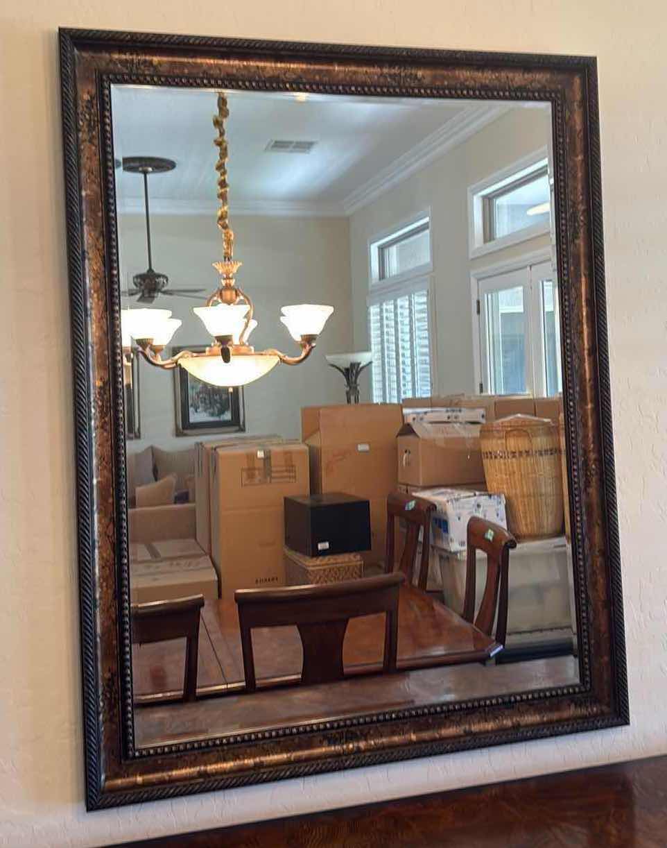 Photo 1 of GOLD COPPER ORNATE FRAMED WALL MIRROR 43” x 54”
