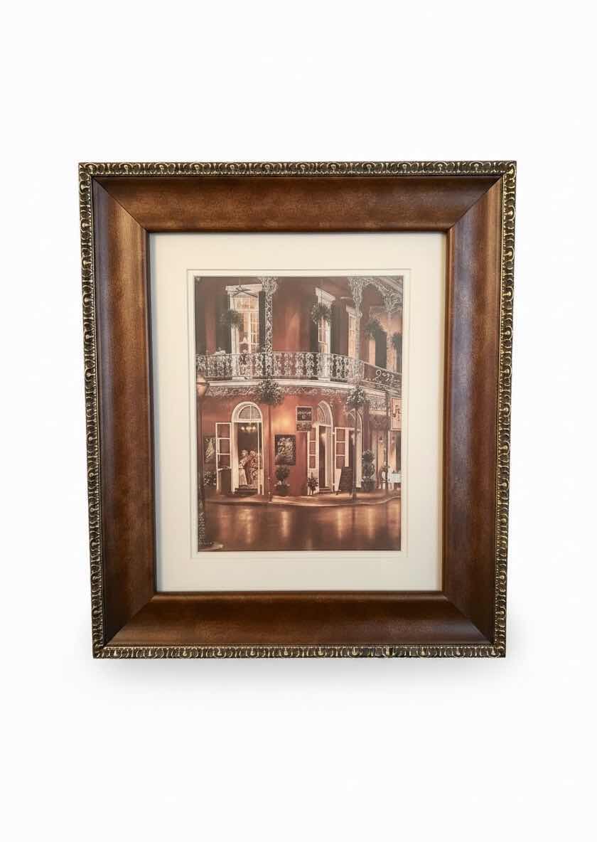 Photo 1 of GOLD COPPER FRAMED “NEW ORLEANS BISTRO” ARTWORK 22” x 26”