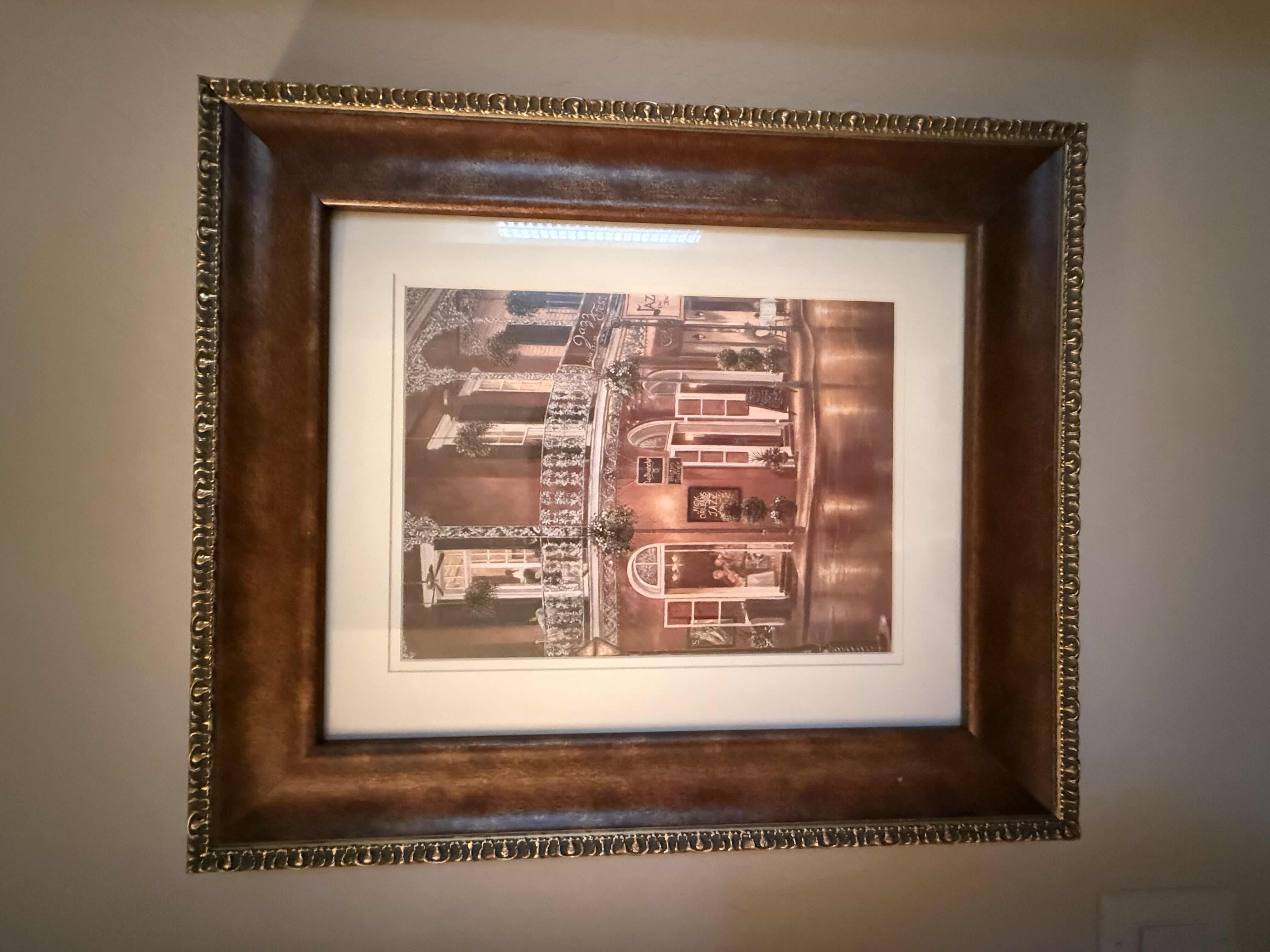 Photo 1 of GOLD COPPER FRAMED “NEW ORLEANS BISTRO” ARTWORK 22” x 26”