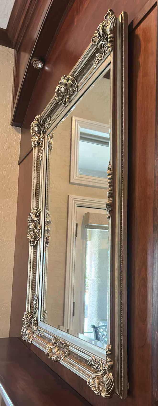 Photo 1 of RECTANGULAR BAROQUE STYLE WALL MIRROR W ORNATE DETAILED ANTIQUE GOLD FRAME 3FT x 5FT $ 499