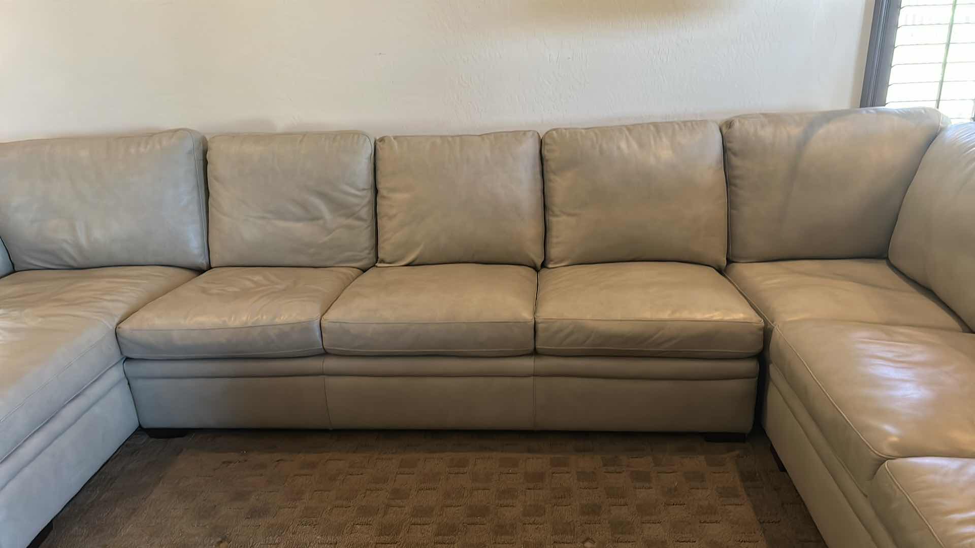 Photo 1 of LARGE MODULAR U SHAPE LEATHER SECTIONAL W LEFT ARM FACING CHAISE LOUNGE 7FT X 9FT