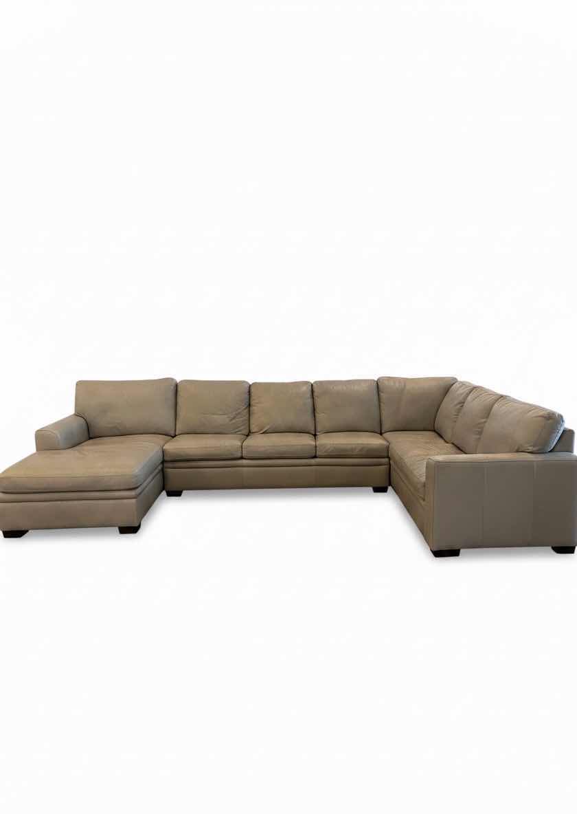 Photo 1 of LARGE MODULAR U SHAPE LEATHER SECTIONAL W LEFT ARM FACING CHAISE LOUNGE 7FT X 9FT