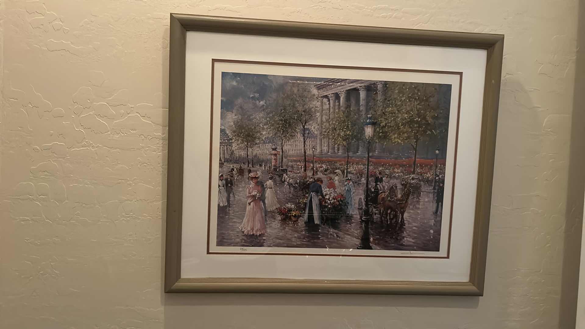 Photo 1 of FRAMED SIGNED AND NUMBERED LITHOGRAPH PARISIAN STREET SCENE ARTWORK,“BOULEVARD DE LA MADELINE” WITH CERTIFICATE OF AUTHENTICITY  34” x H28”