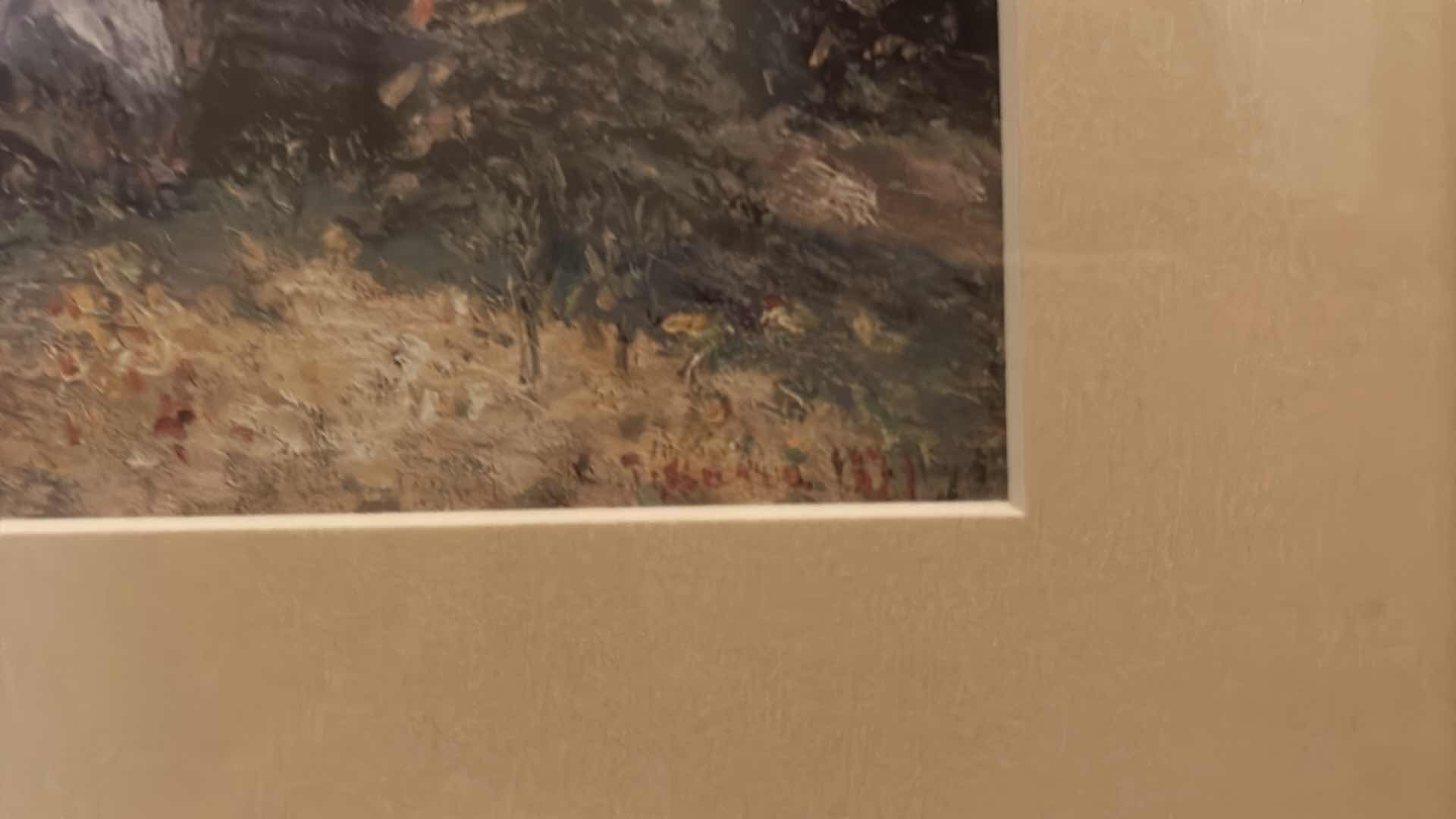 Photo 1 of FRAMED LANDSCAPE ART PRINT IN THE STYLE OF CLAUDE MONET’S “CAMILLE MONET IN THE GARDEN” ARTWORK 15 1/4” x H13 1/4”