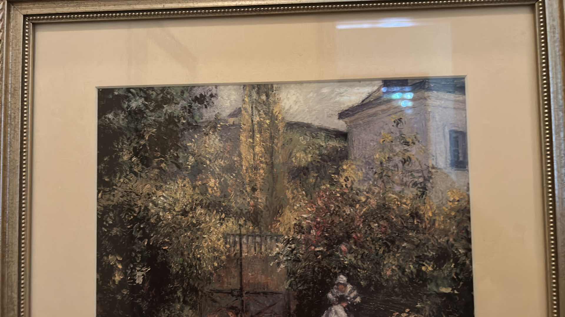 Photo 1 of FRAMED LANDSCAPE ART PRINT IN THE STYLE OF CLAUDE MONET’S “CAMILLE MONET IN THE GARDEN” ARTWORK 15 1/4” x H13 1/4”