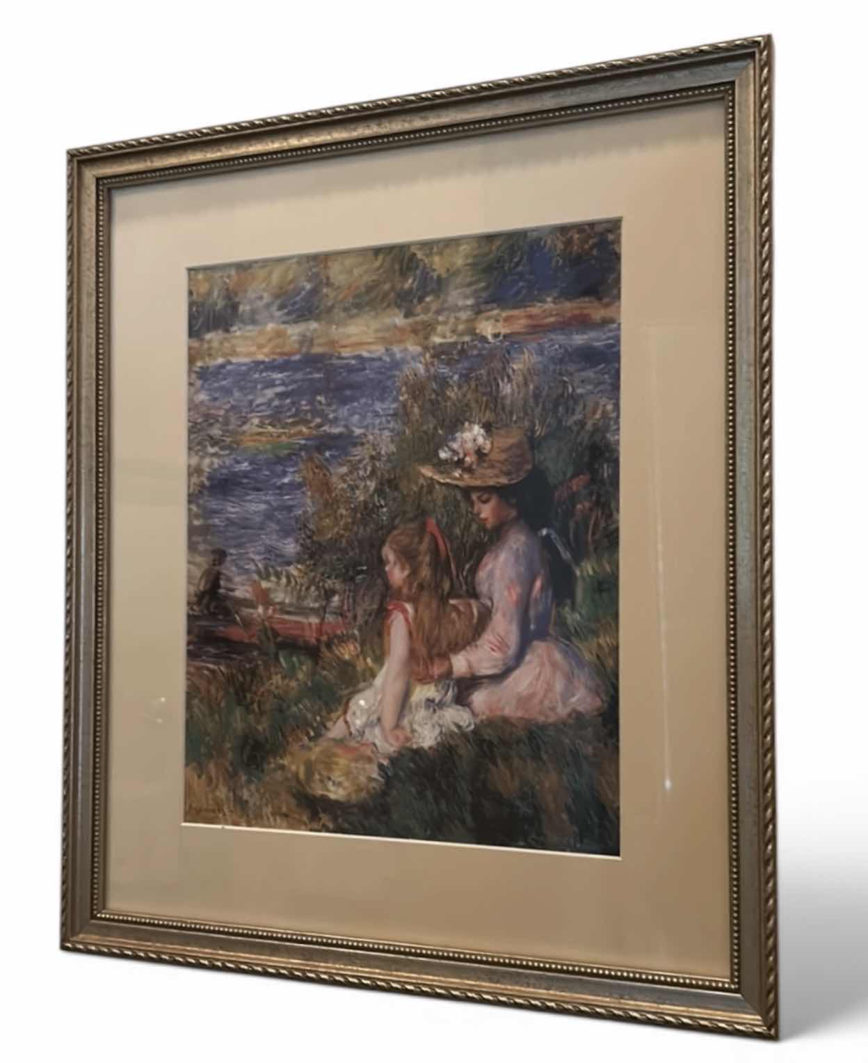 Photo 1 of FRAMED ART PRINT OF “YOUNG WOMEN AT THE WATER’S EDGE” BY PIERRE-AUGUSTE RENOIR ARTWORK 14 1/4” x H16 1/2”