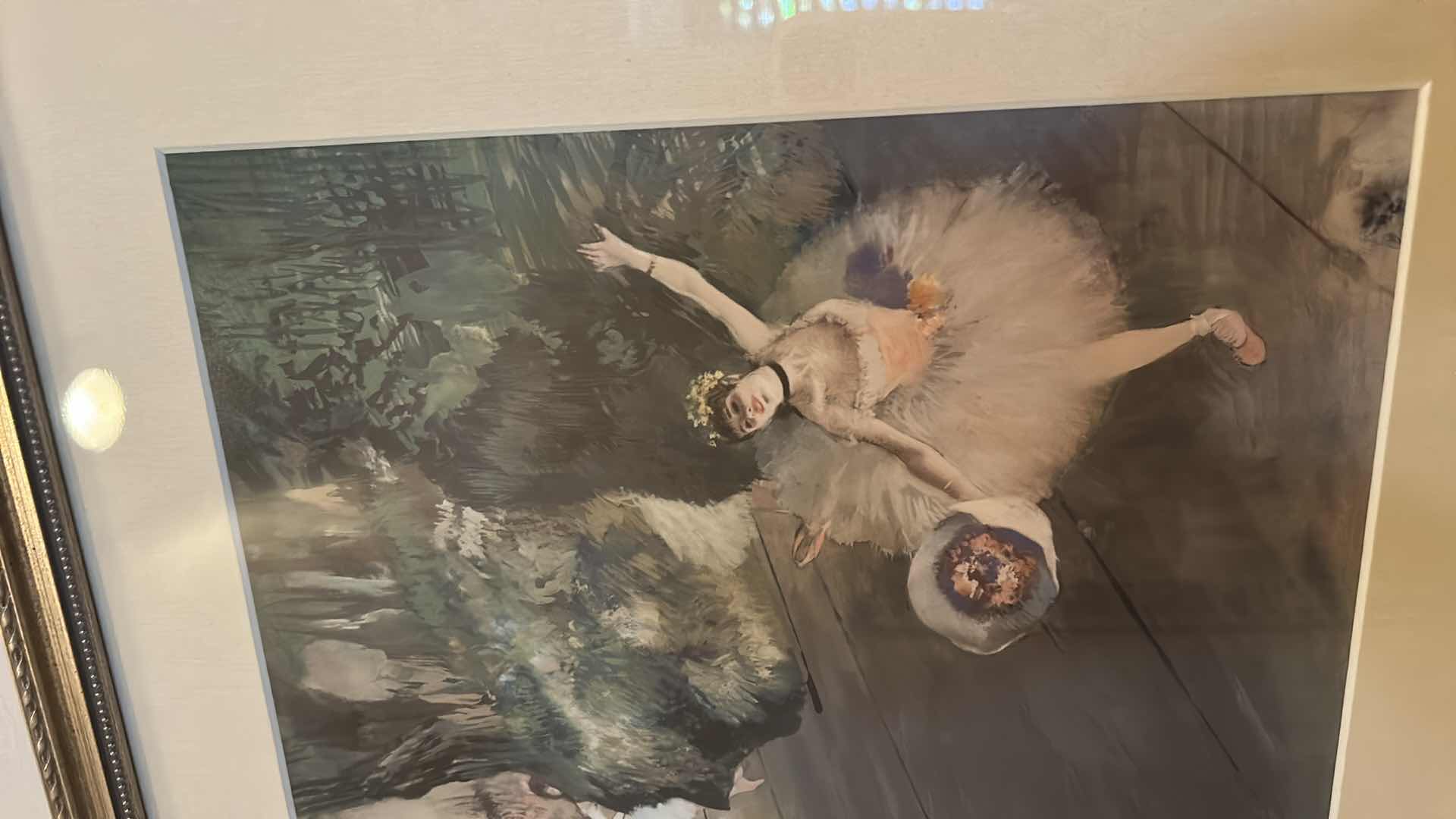 View 3 of GOLD FRAMED “DANCER WITH A BOUQUET OF FLOWERS” BY EDGAR DEGAS ARTWORK 14 1/4” x H16 1/2”