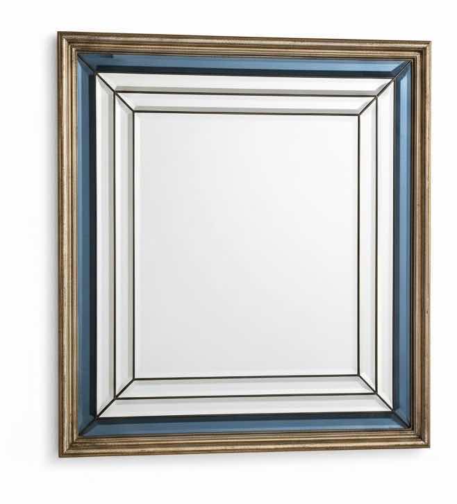 Photo 1 of LAYERED TRIPLE PANEL BEVELED WALL MIRROR WITH SILVER-TONE FRAME 33” x H37”