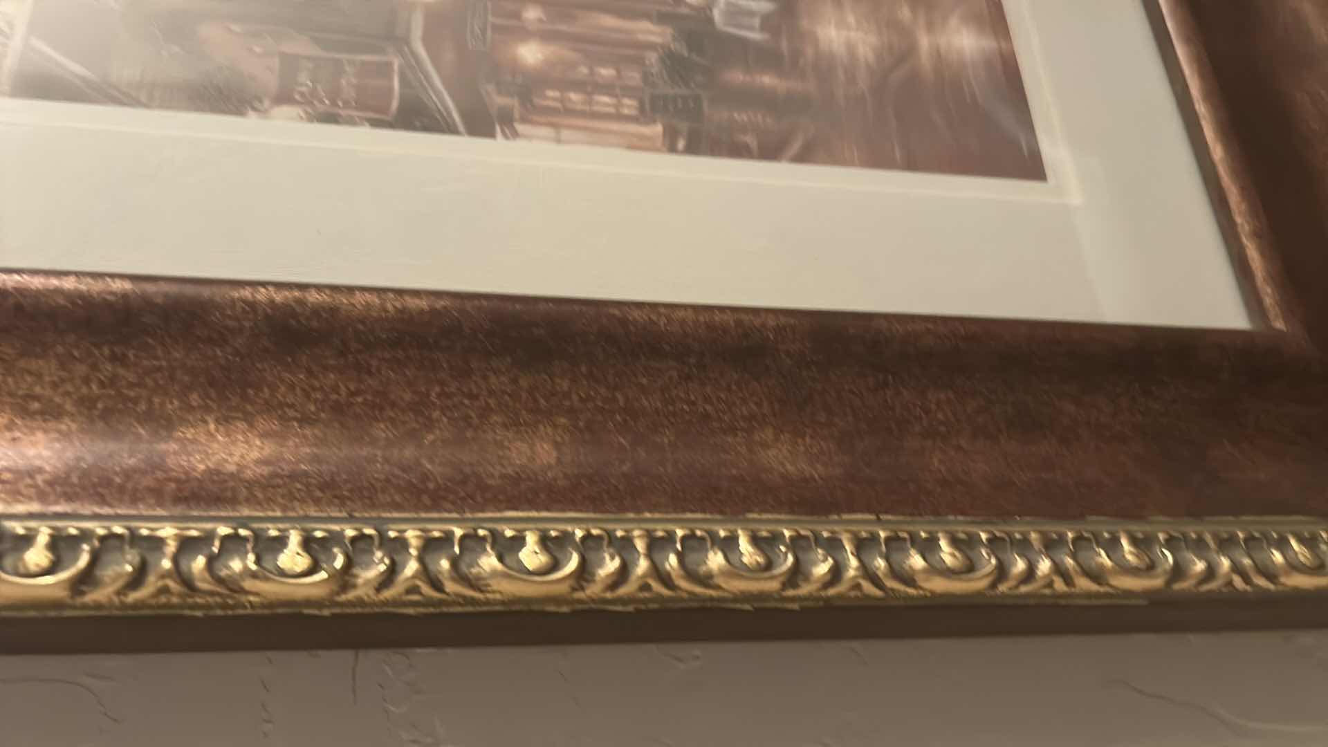 Photo 1 of DARK WOOD FRAMED ART PRINT TITLED “CARMEN LEGGIO NEW ORLEANS 1959” BY BETSY BROWN 22“ x H26”