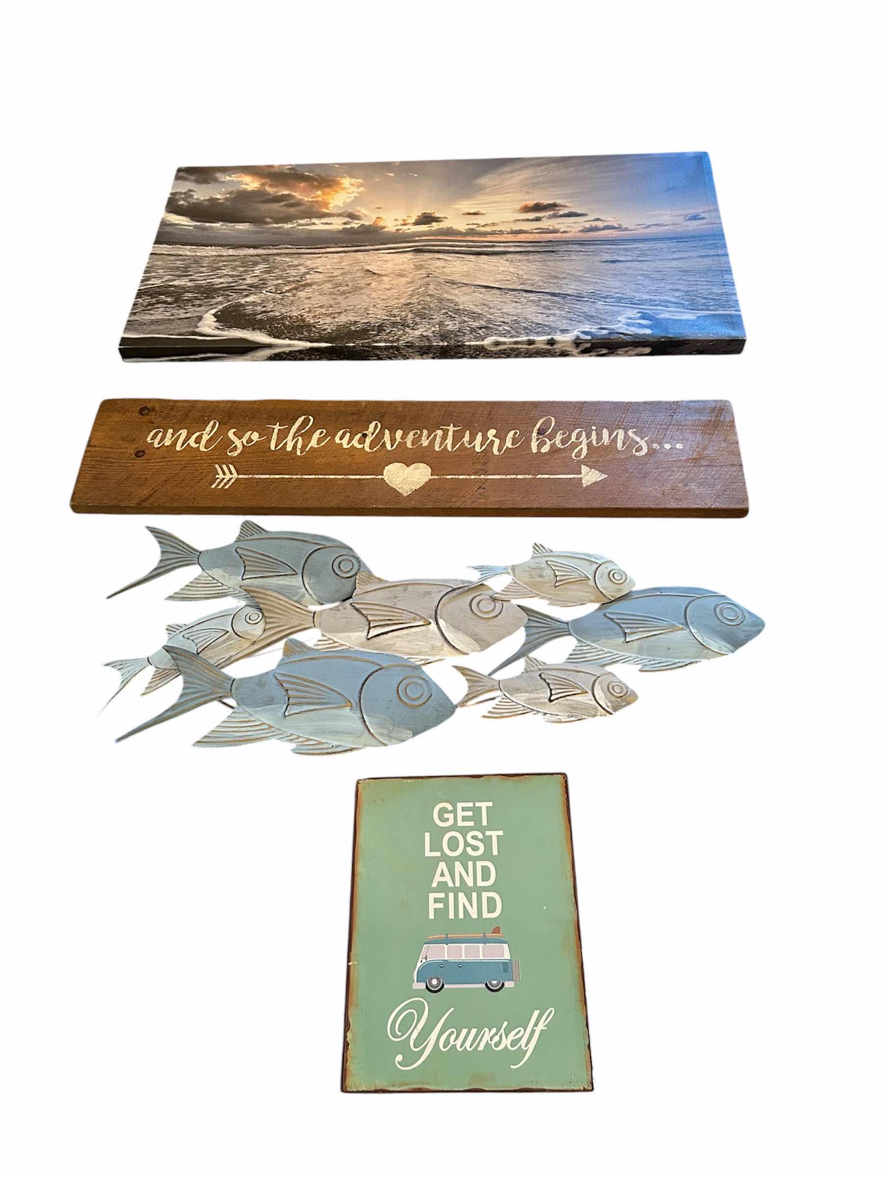 Photo 1 of 4- DECORATIVE WALL ART 47" X 23" OCEAN