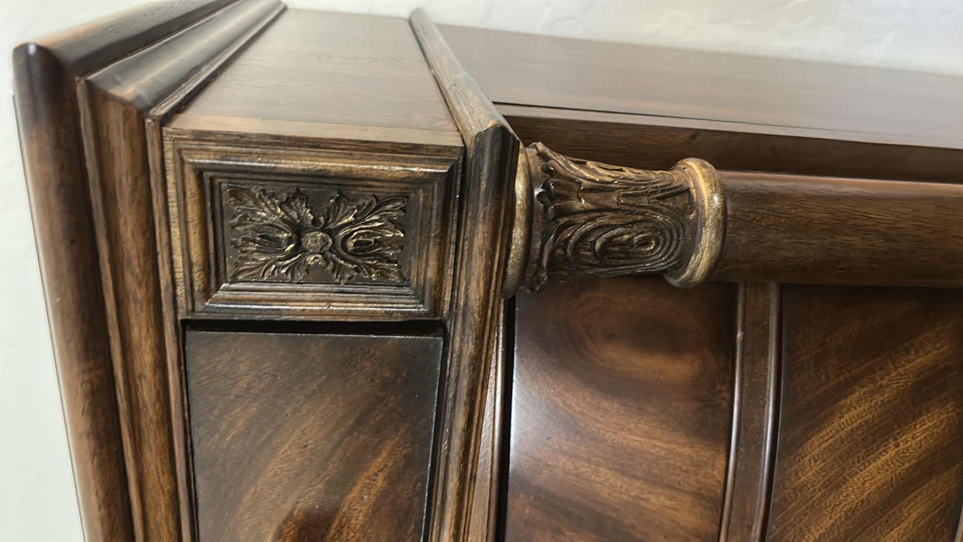 Photo 1 of PULASKI TALL CHEST OF DRAWERS WITH COLUMN DETAILS AND BRASS-TONE HARDWARE 30” x 2” x H63 1/2”