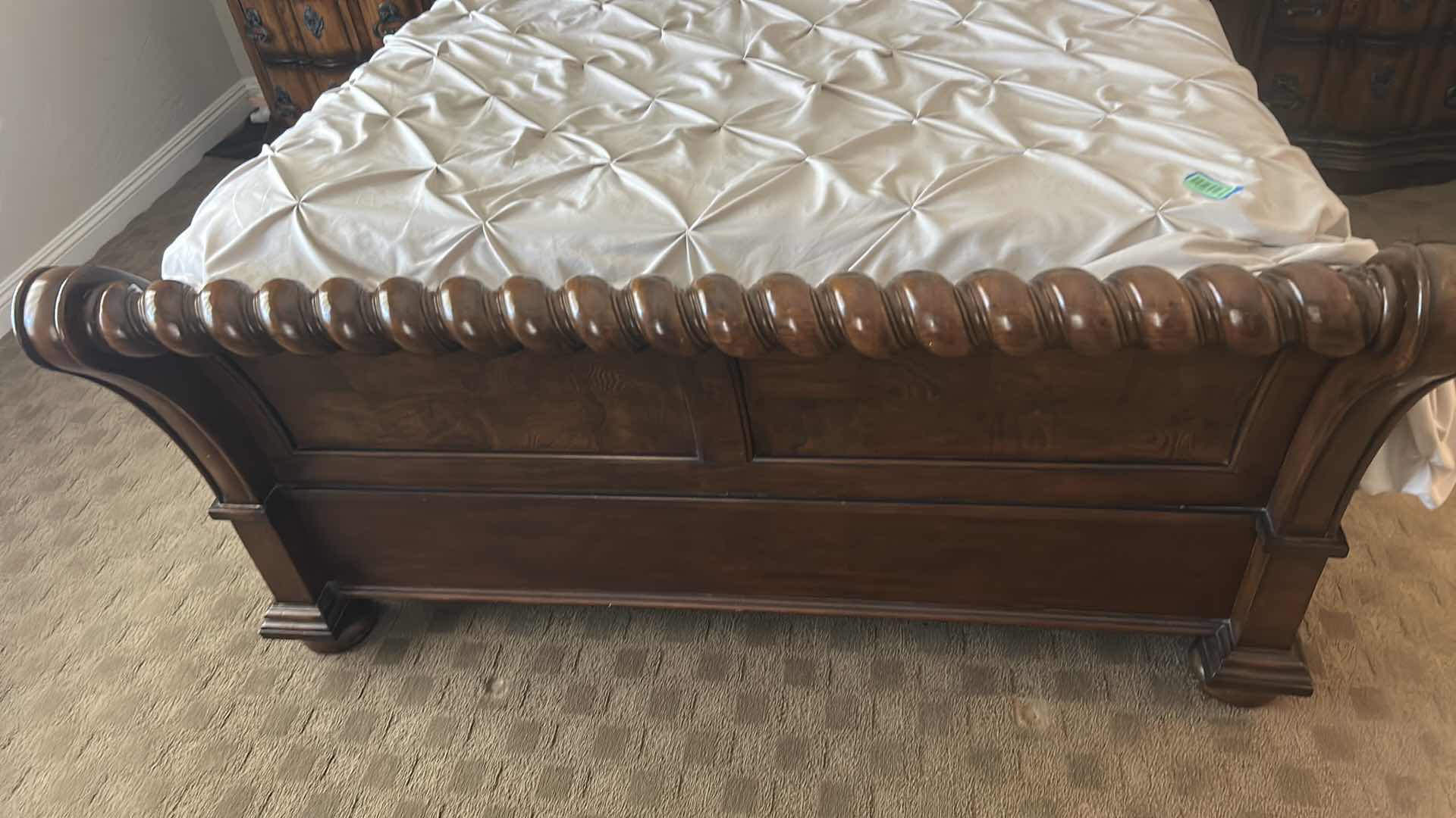View 4 of SOLID WOOD QUEEN HEADBOARD/FOOTBOARD & SURROUND 66” x 92” x H64”