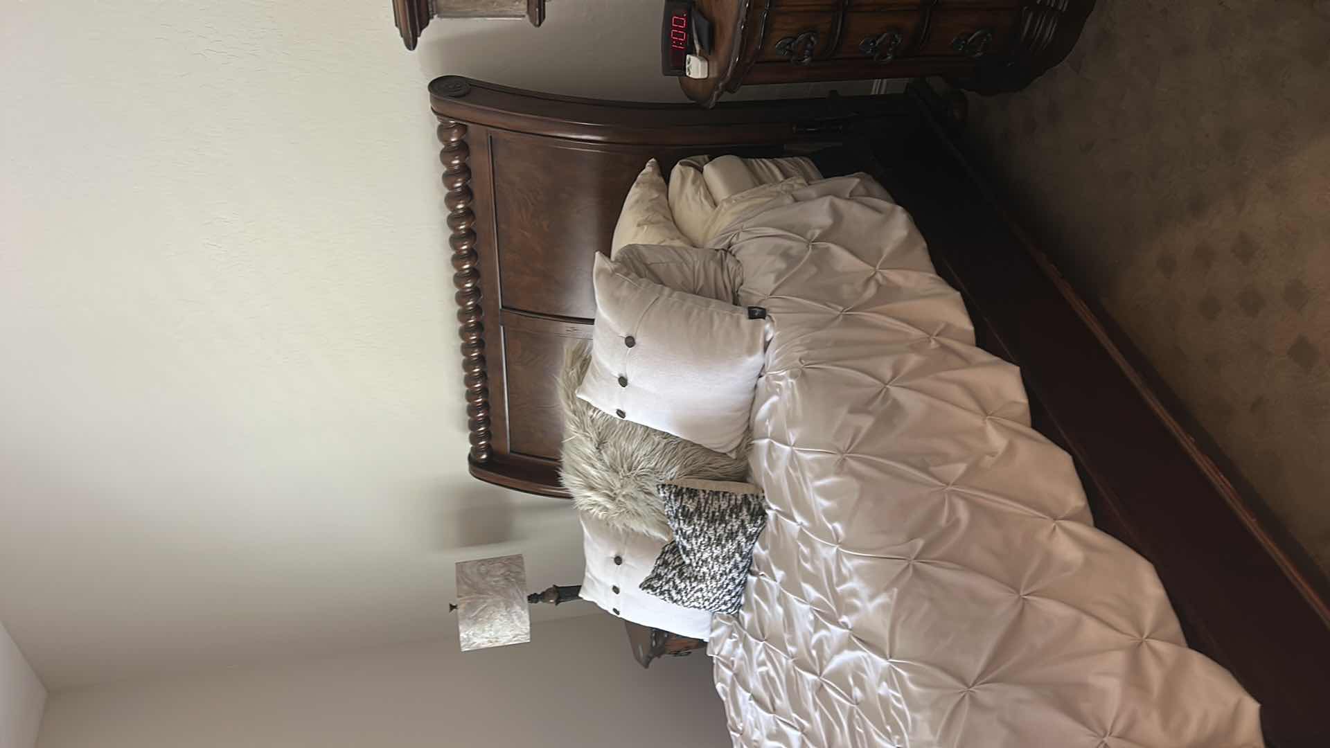 View 3 of SOLID WOOD QUEEN HEADBOARD/FOOTBOARD & SURROUND 66” x 92” x H64”