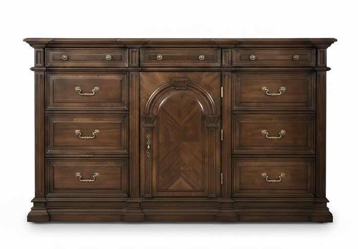 Photo 1 of MAHOGANY SIDEBOARD BUFFET W BRASS HARDWARE 6‘ x 20“ x H44 1/2“