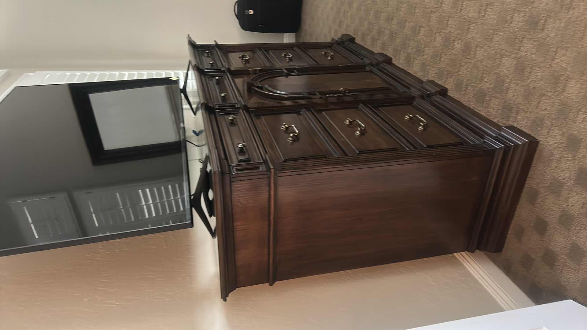 View 3 of MAHOGANY SIDEBOARD BUFFET W BRASS HARDWARE 6‘ x 20“ x H44 1/2“