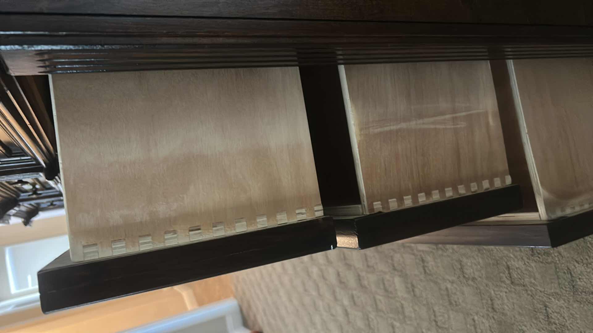 View 9 of MAHOGANY SIDEBOARD BUFFET W BRASS HARDWARE 6‘ x 20“ x H44 1/2“