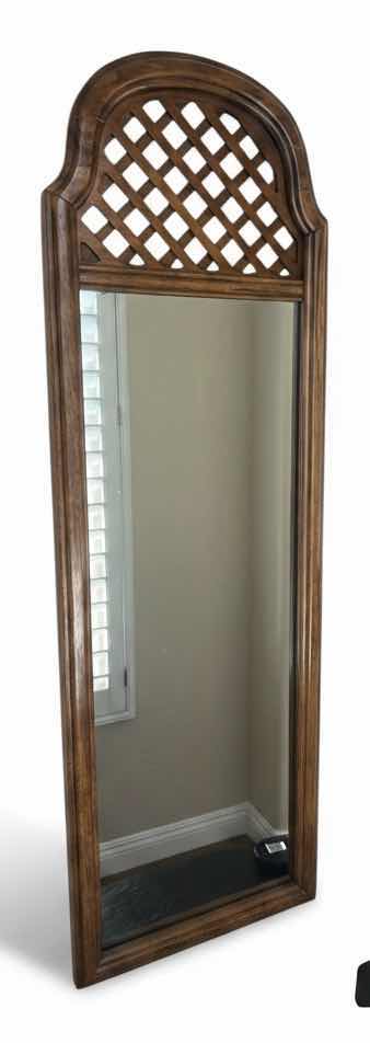 Photo 1 of THOMASVILLE ARCHED WALL MIRROR W ATTICE DETAILING 15” x H44 1/2” $300