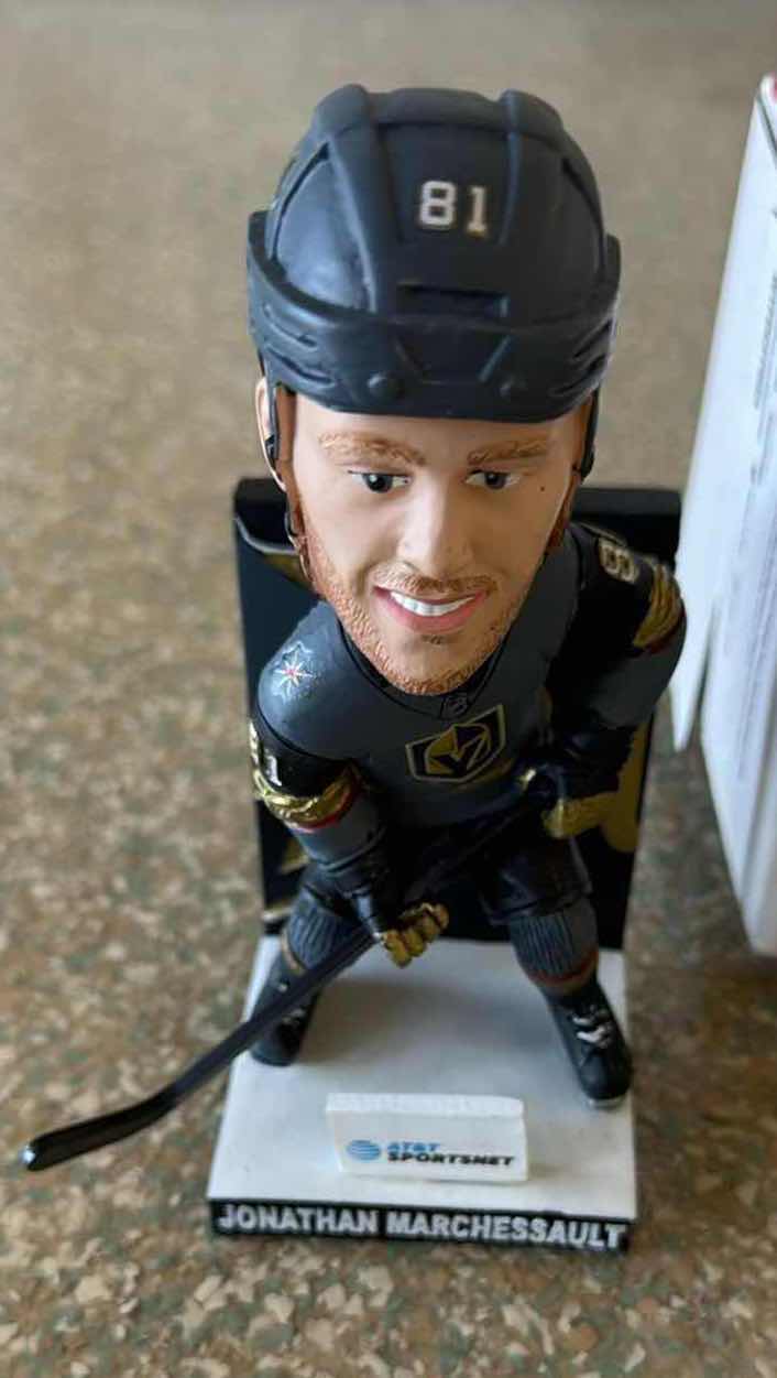 Photo 1 of JONATHAN MARCHESSAULT BOOBLE HEAD, WILSON FOOTBALL, LEATHER BASEBALL GLOVE