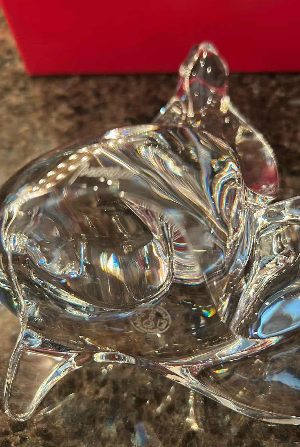 View 4 of BACCARAT CLEAR CRYSTAL COBRA SCULPTURE H 7" IN ORIGINAL RED BOX