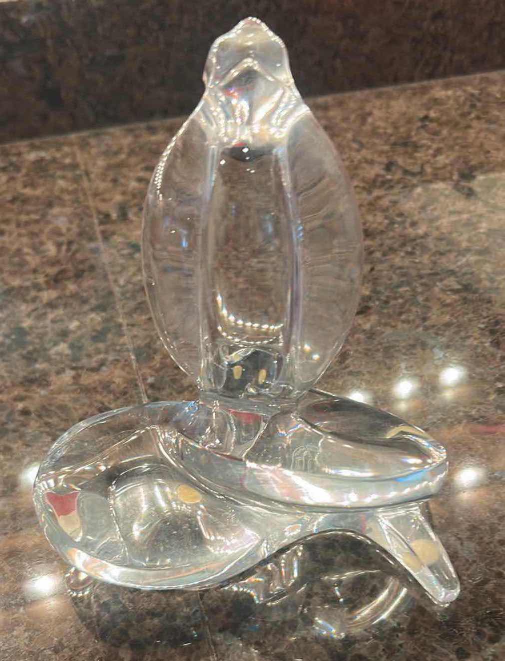 Photo 1 of BACCARAT CLEAR CRYSTAL COBRA SCULPTURE H 7"  NO BOX