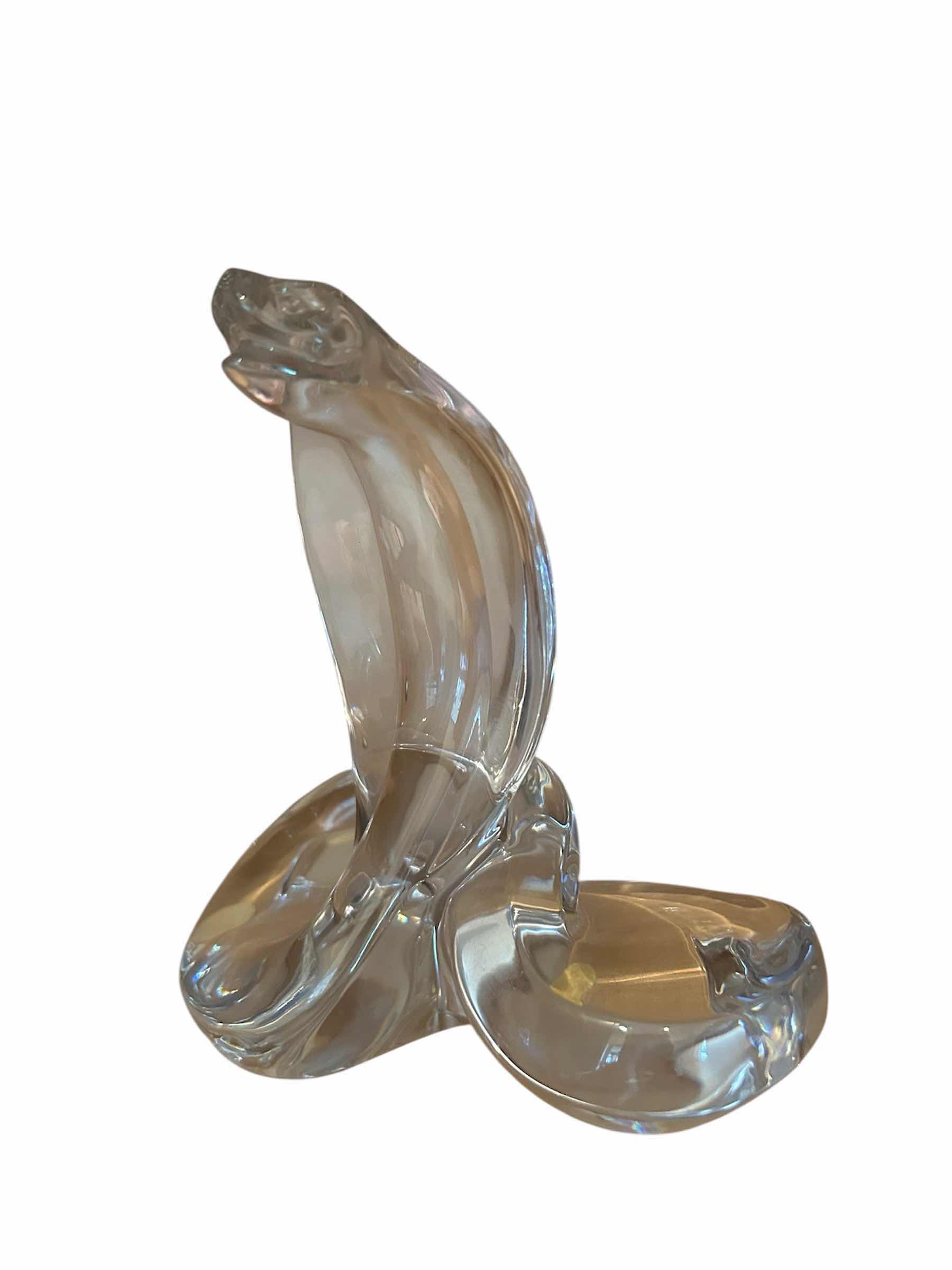 Photo 1 of BACCARAT CLEAR CRYSTAL COBRA SCULPTURE H 7"  NO BOX