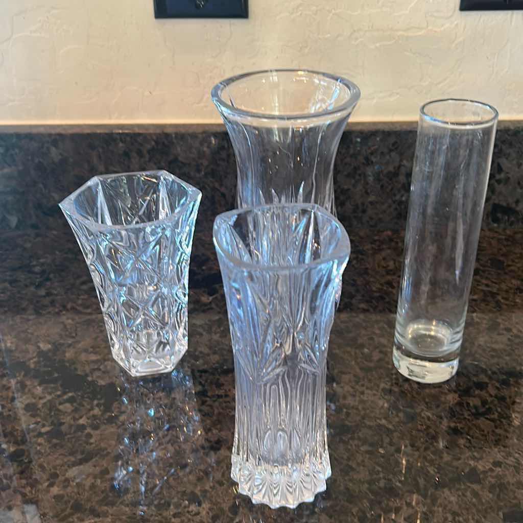 Photo 1 of 4- CRYSTAL CUT VASES VARIOUS SIZES