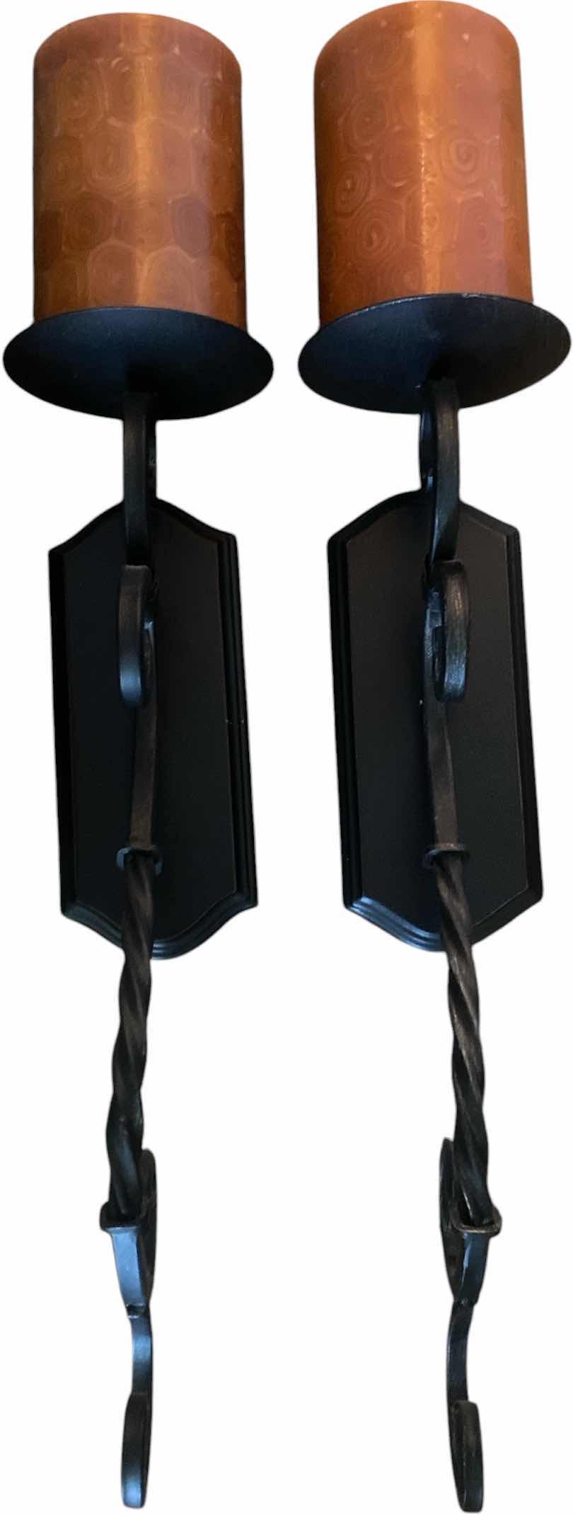 Photo 1 of PAIR OF WALL SCONCES WITH NEW CANDLES H26” INCLUDING CANDLES