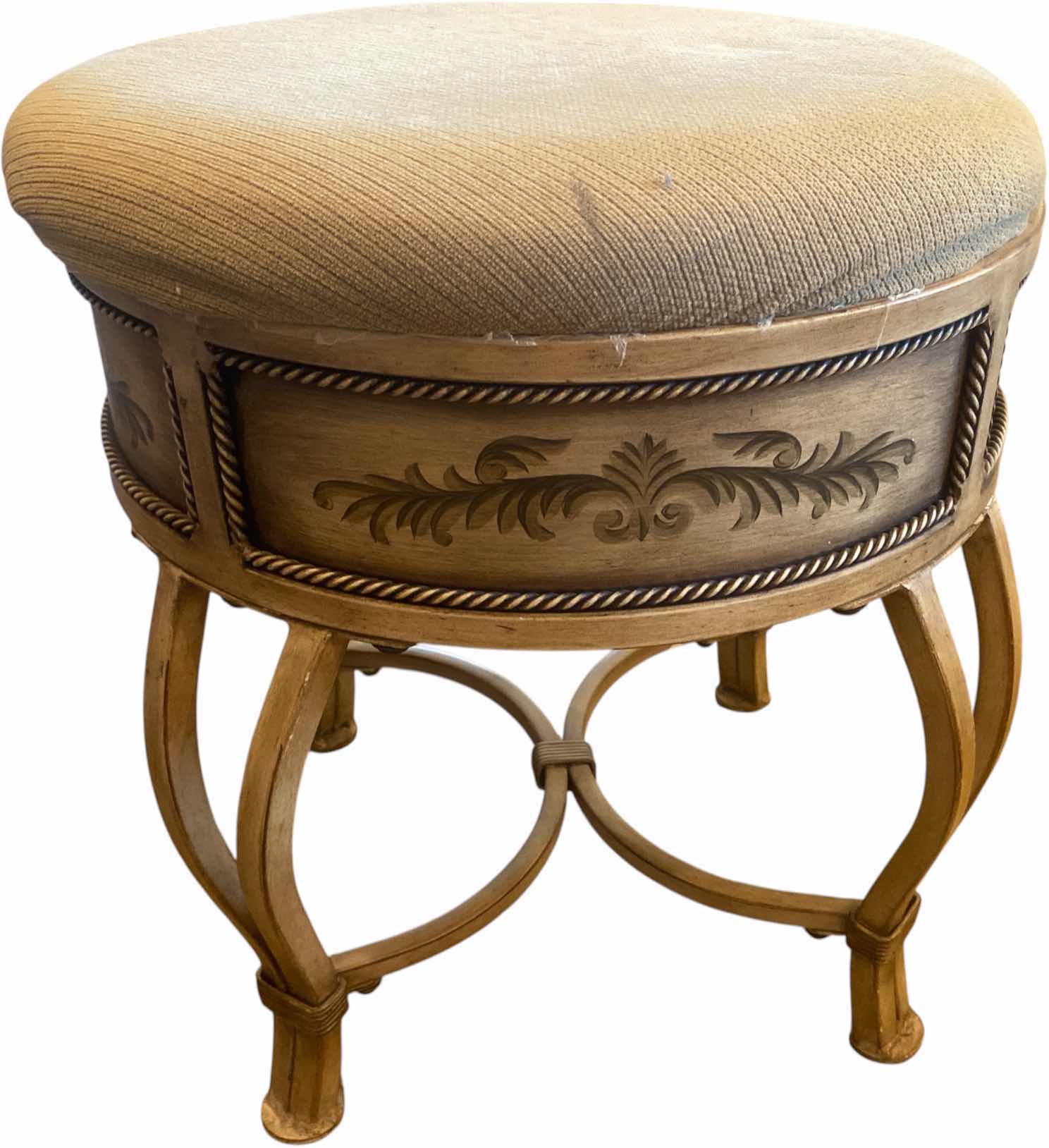 Photo 1 of 16” ROUND VANITY STOOL WITH FABRIC SEAT H17”