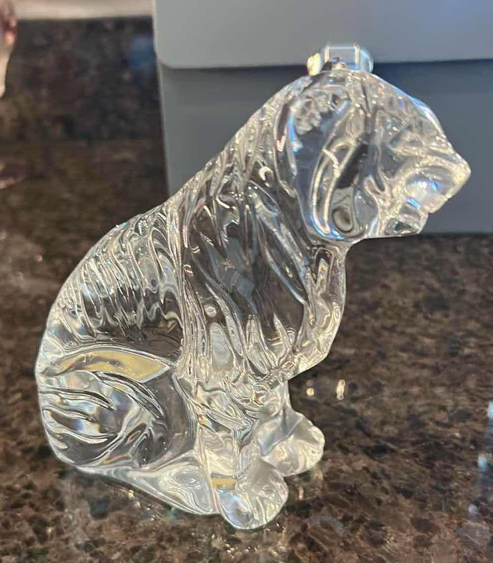Photo 1 of COLLECTABLE BACCARAT CLEAR CRYSTAL TIGER FROM THE ZODIAC COLLECTION H 6" NO BOX